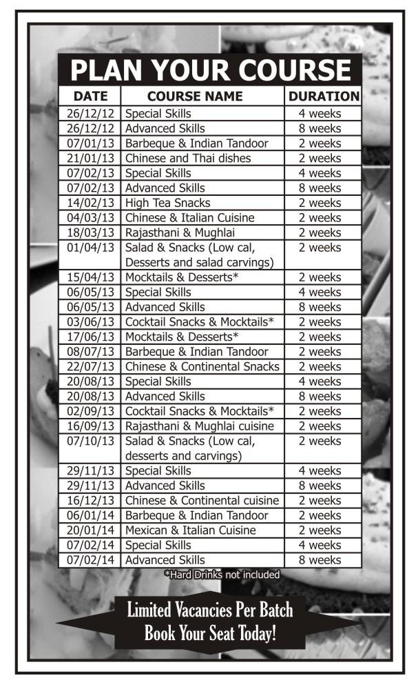 2013 Army Courses Schedule